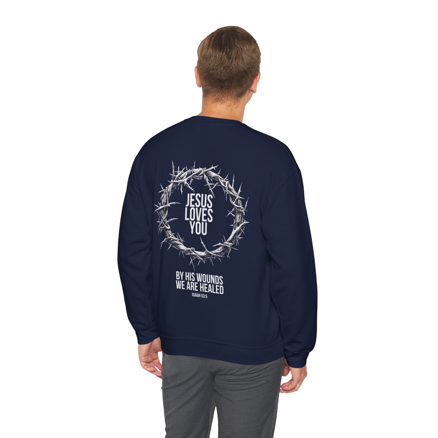 Jesus Loves You (Crown Of Thorns) Crewneck Sweatshirt