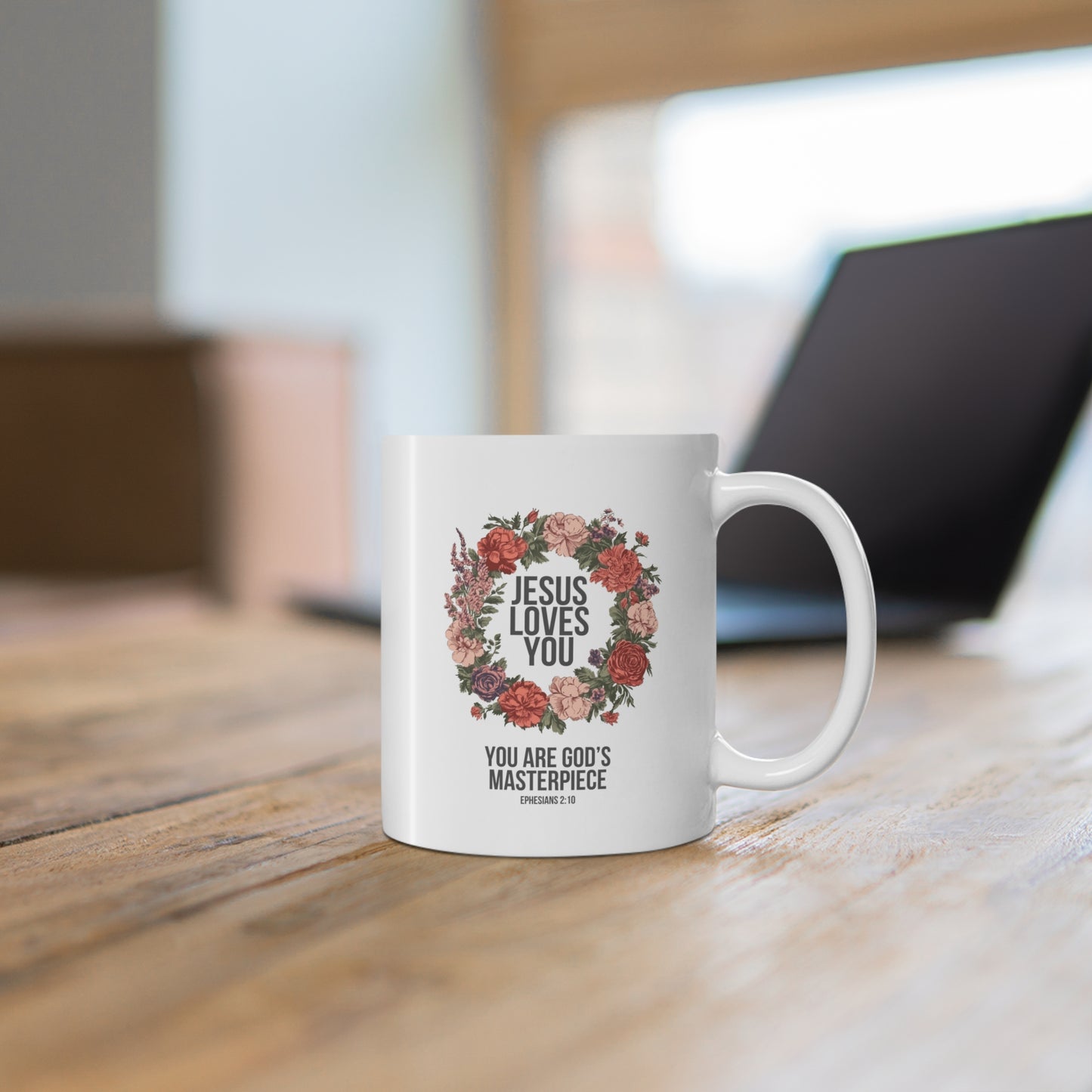 Jesus Loves You (Floral Wreath) Mug