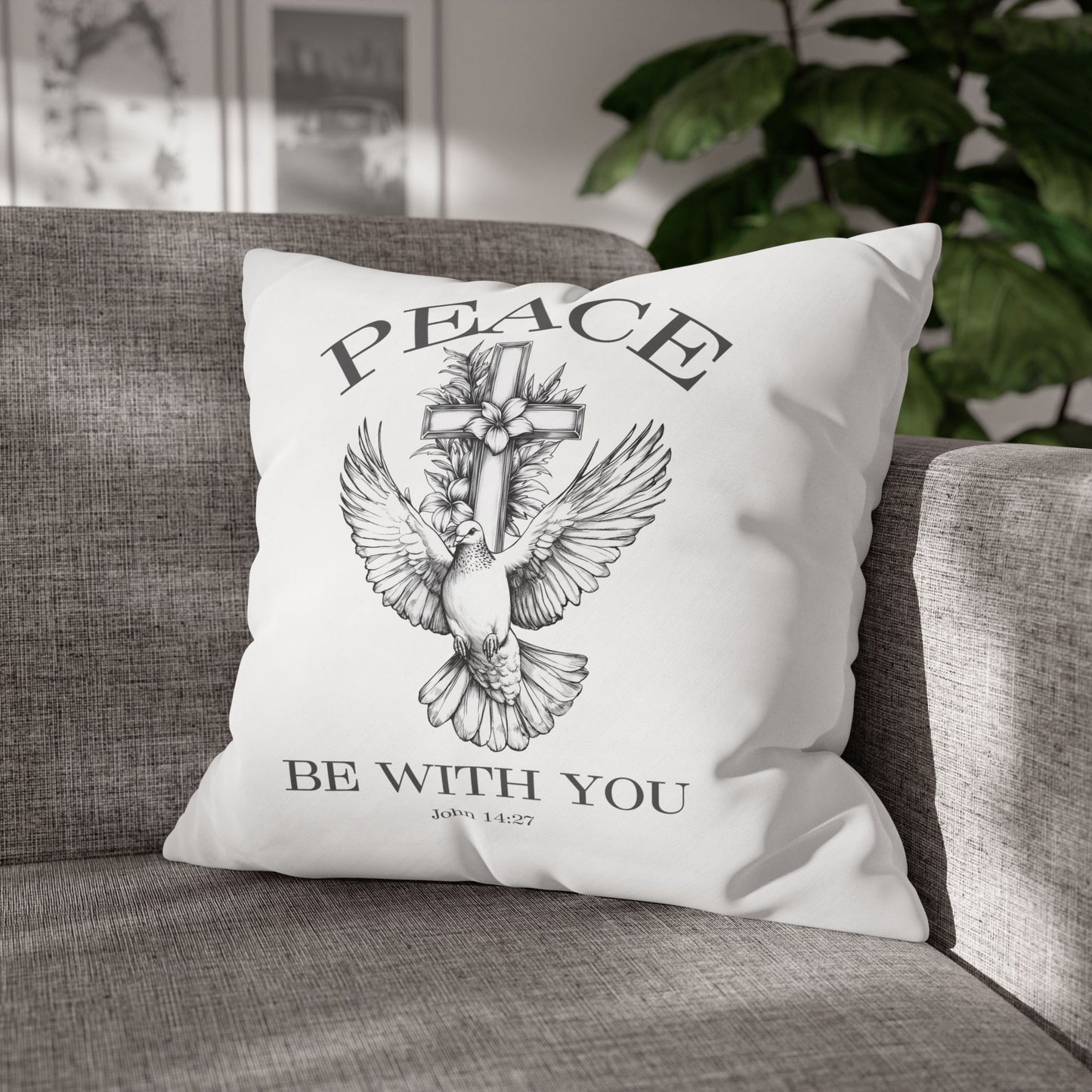 Peace Be With You Square Pillowcase