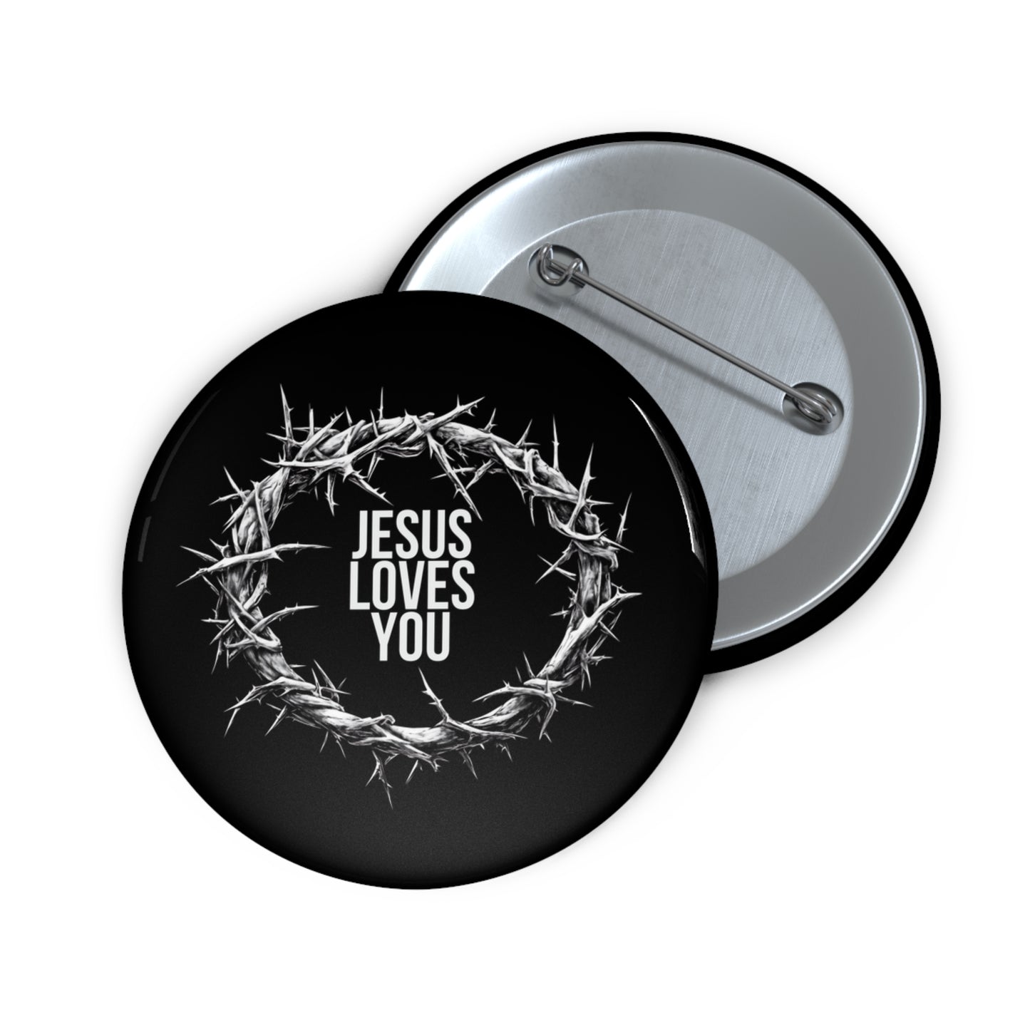 Jesus Loves You (Crown Of Thorns) Pin Button