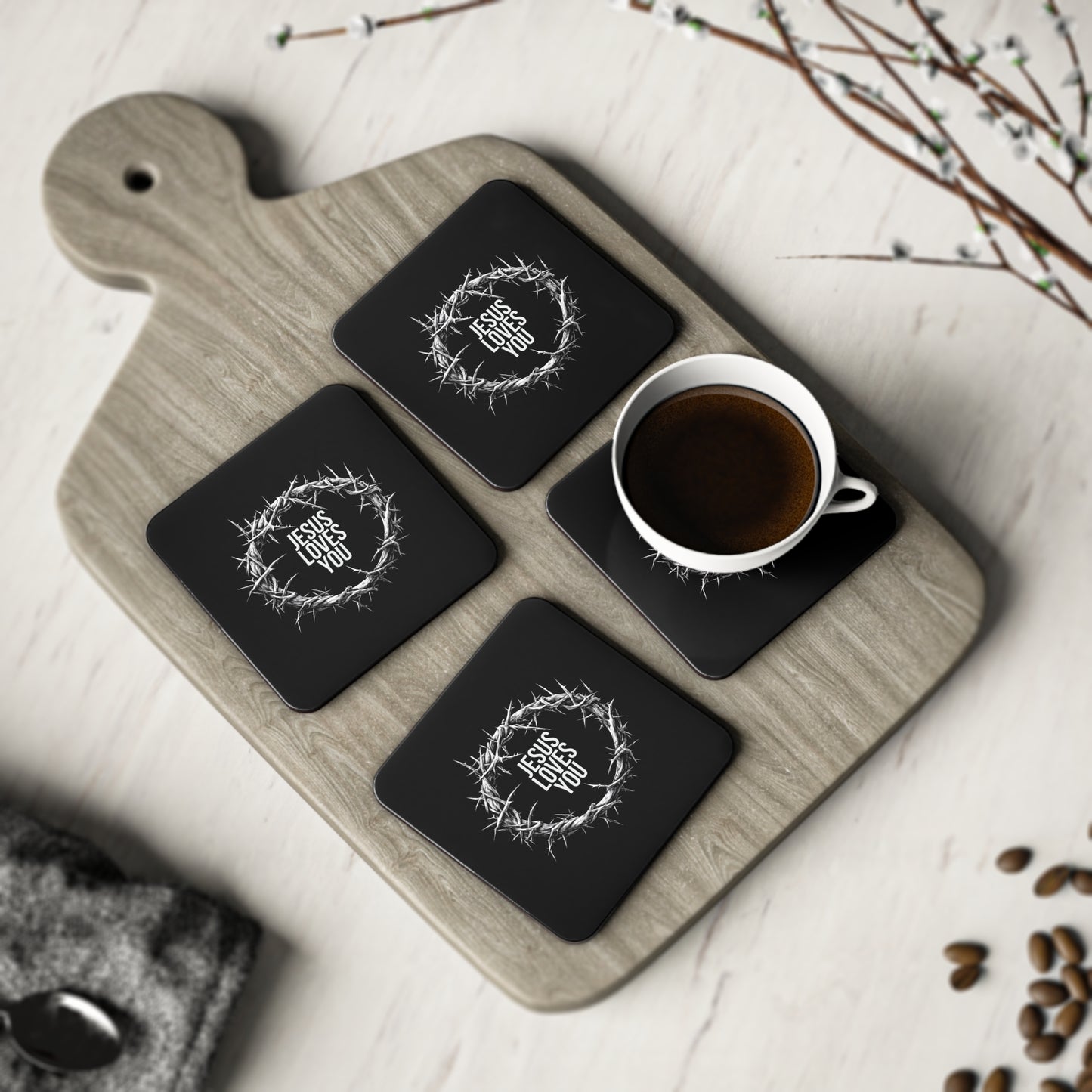 Jesus Loves You (Crown Of Thorns) Coaster