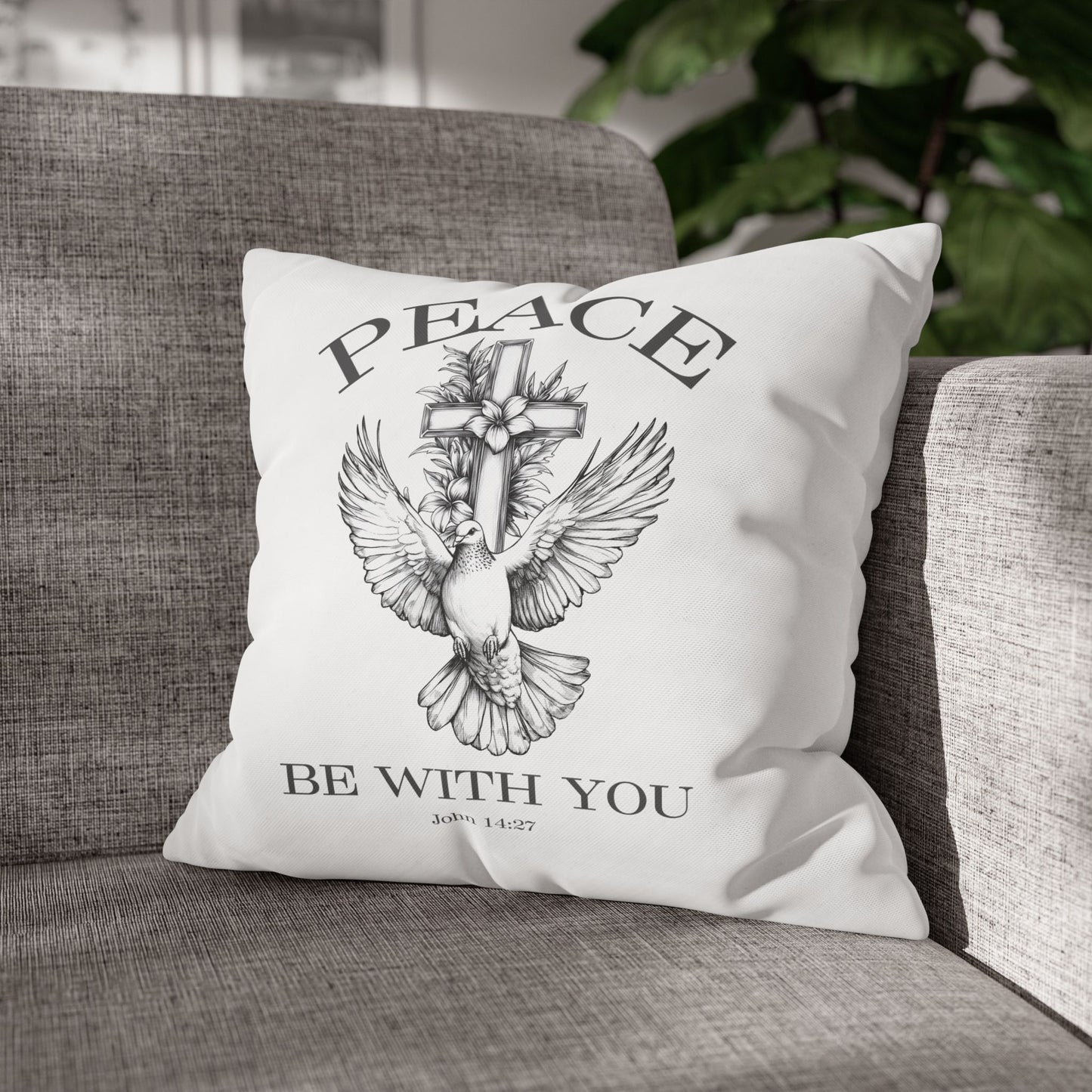 Peace Be With You Square Pillowcase