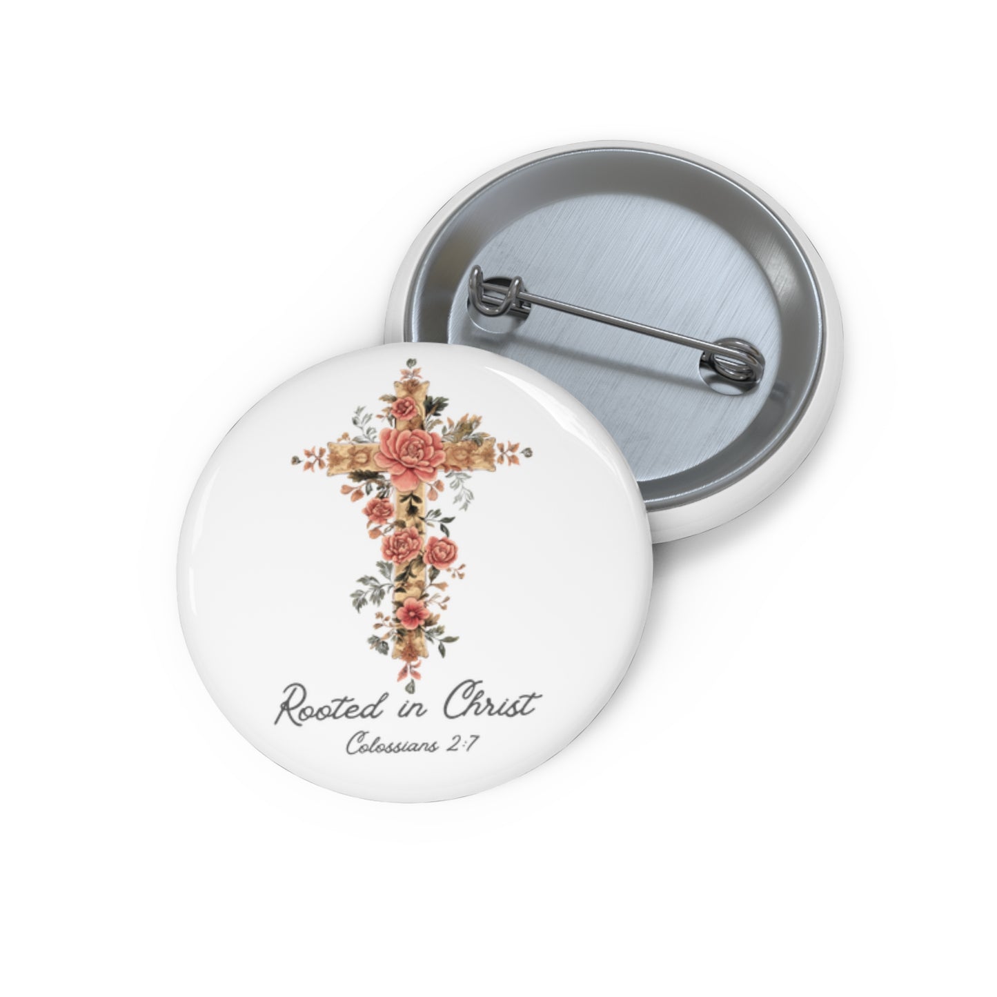 Rooted In Christ Pin Button