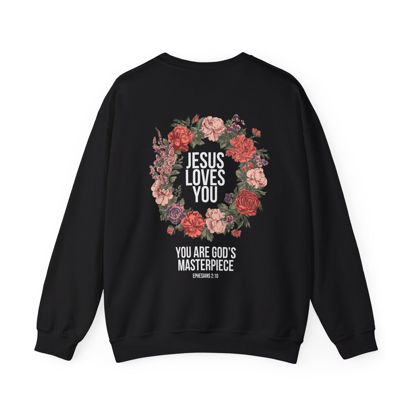 Jesus Loves You (Floral Wreath) Crewneck Sweatshirt