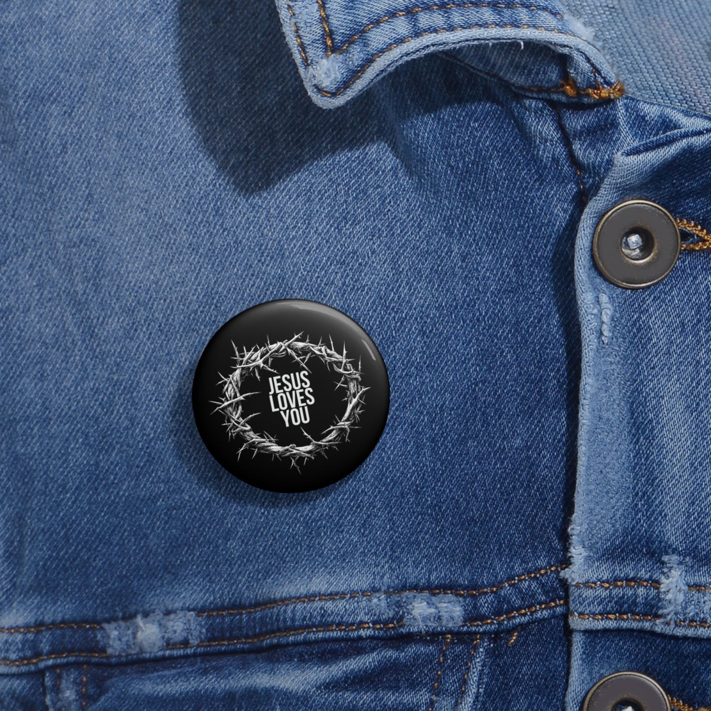 Jesus Loves You (Crown Of Thorns) Pin Button