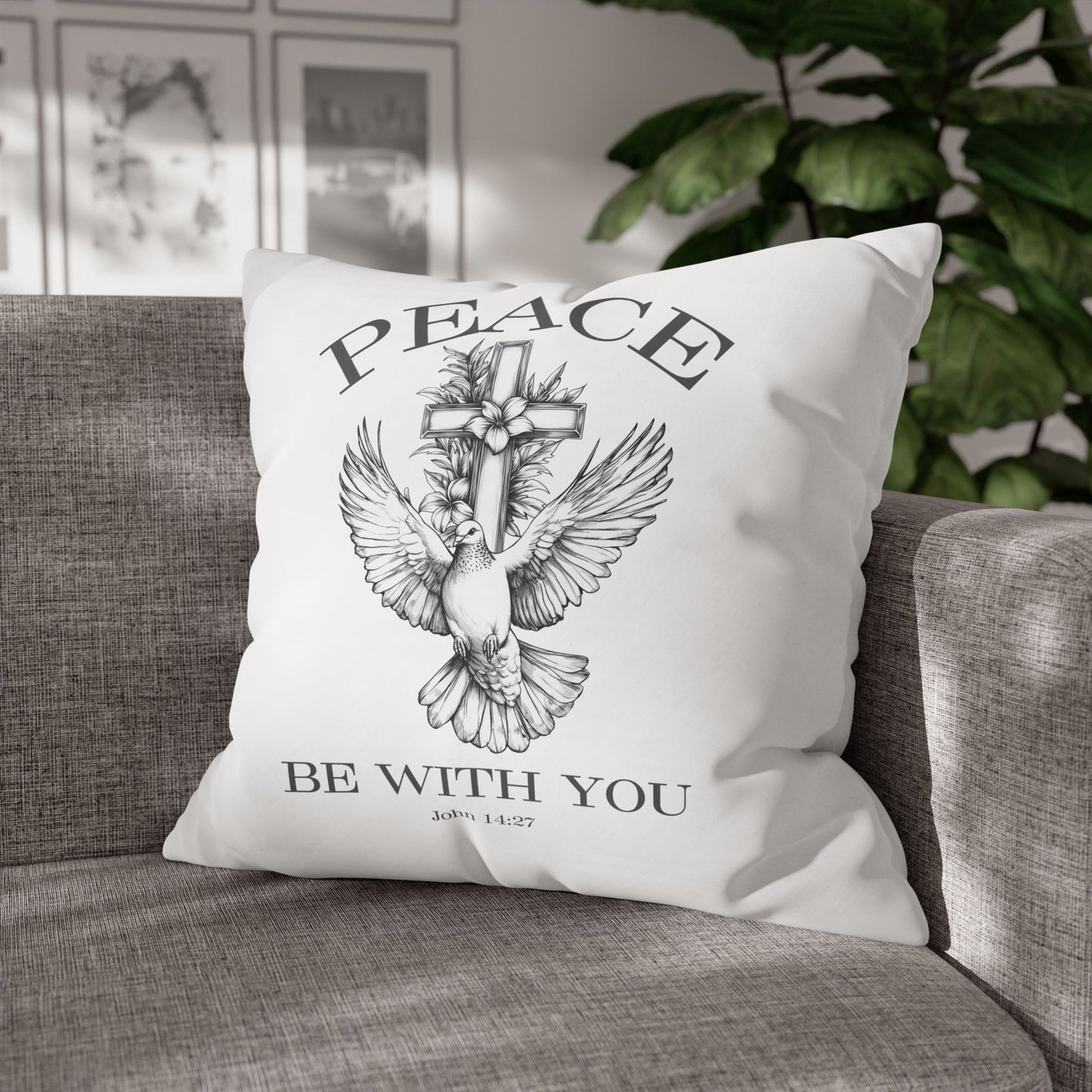 Peace Be With You Square Pillowcase