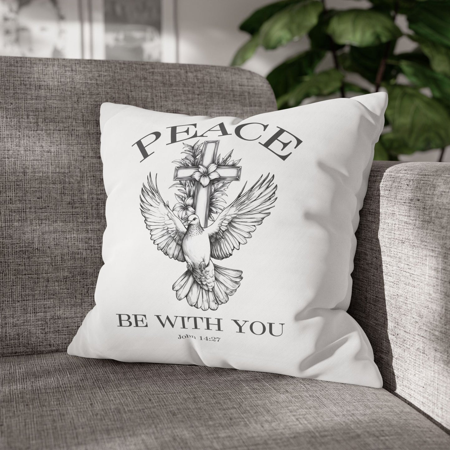 Peace Be With You Square Pillowcase