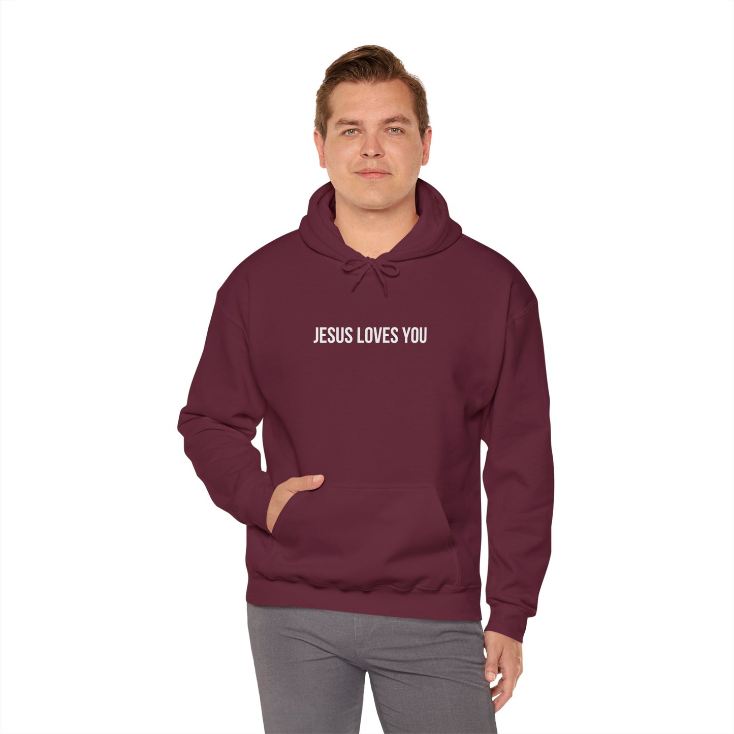Jesus Loves You (Floral Wreath) Heavy Hoodie