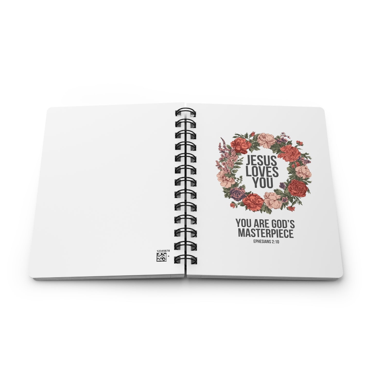 Jesus Loves You (Floral Wreath) Spiral Bound Journal