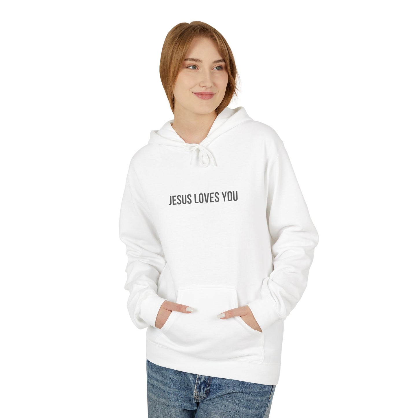 Jesus Loves You (Floral Wreath) Softstyle Hoodie