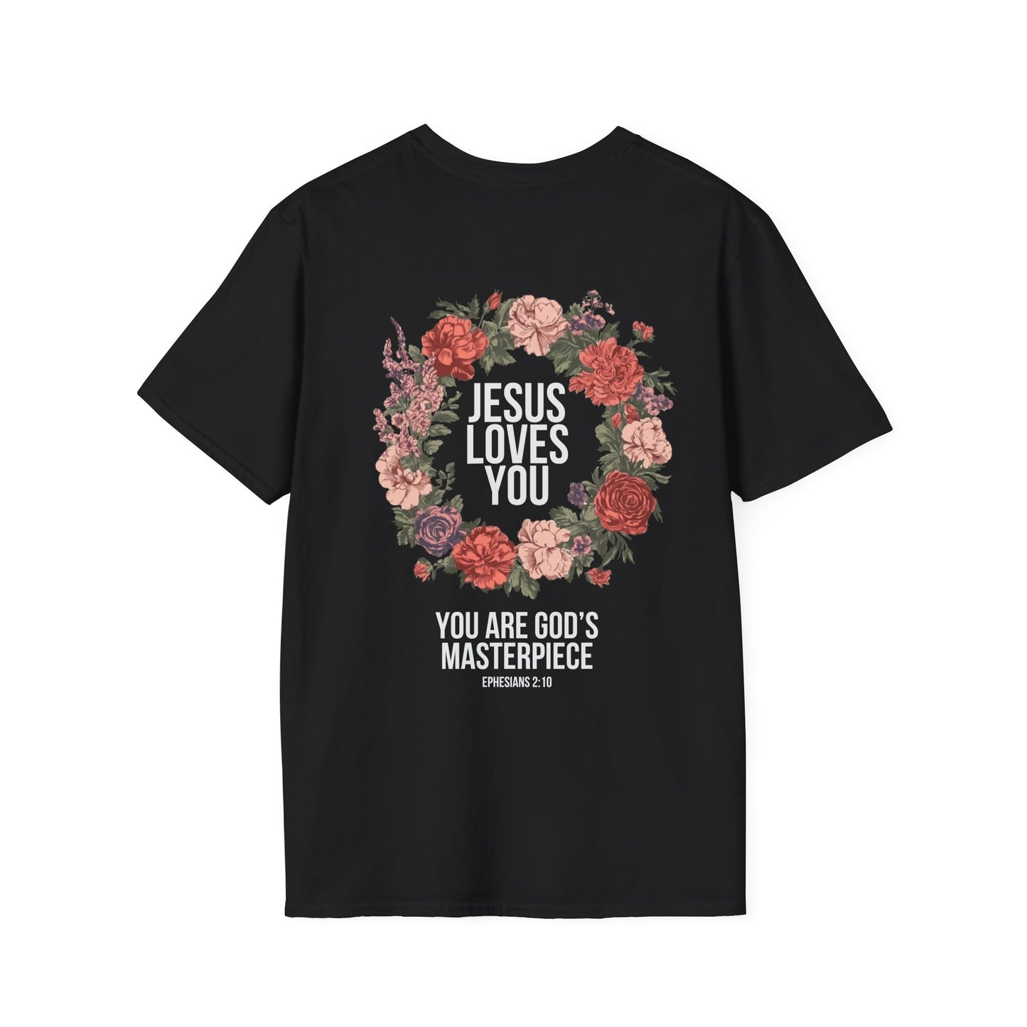 Jesus Loves You (Floral Wreath) Softstyle Tee