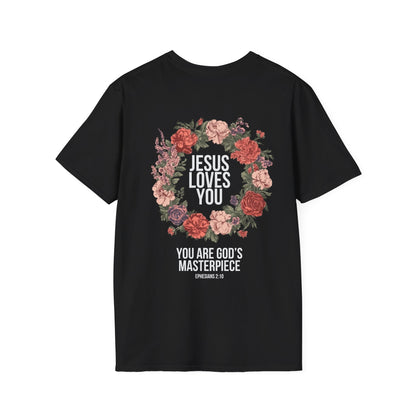Jesus Loves You (Floral Wreath) Softstyle Tee