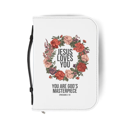 Jesus Loves You (Floral Wreath) Bible Cover