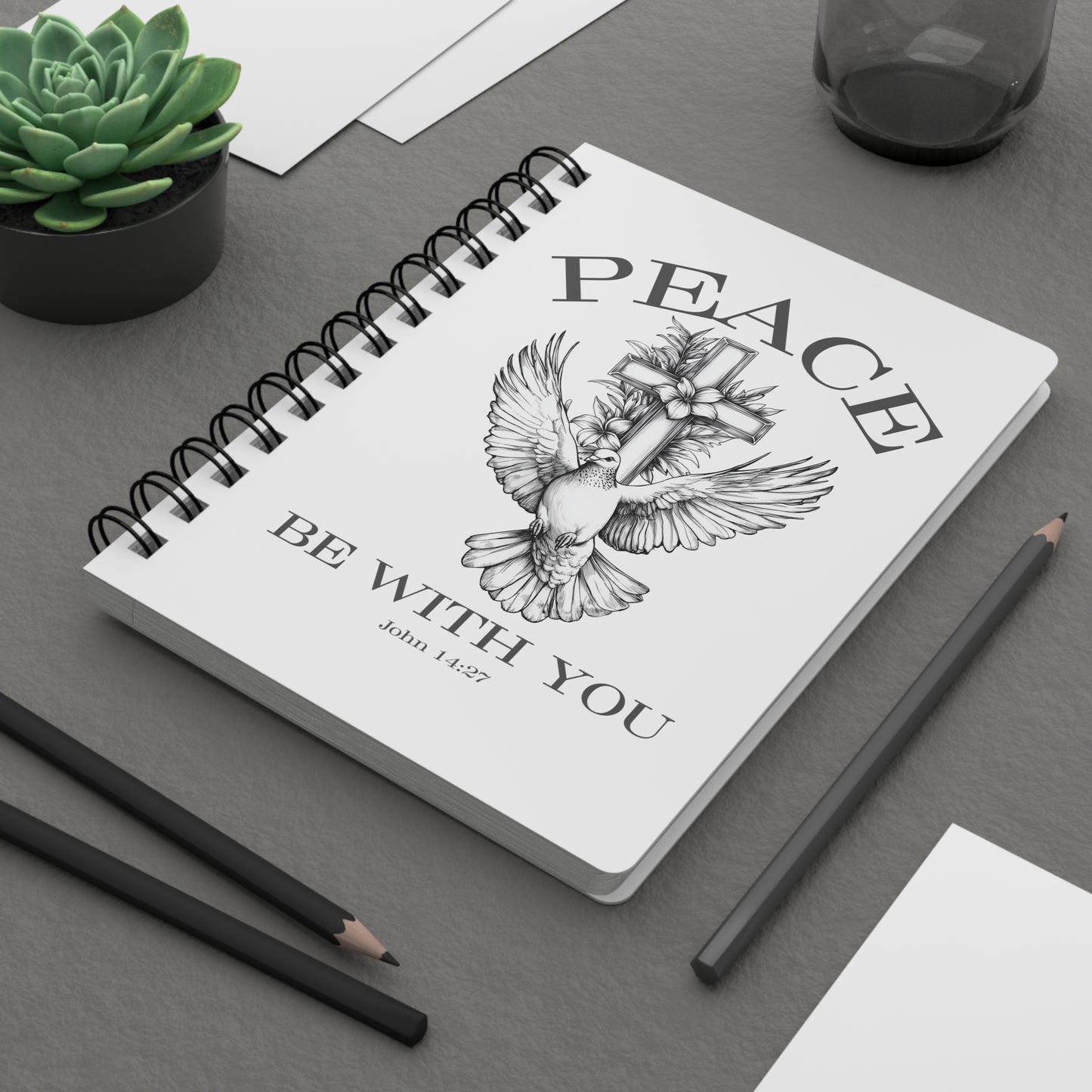 Peace Be With You Spiral Bound Journal