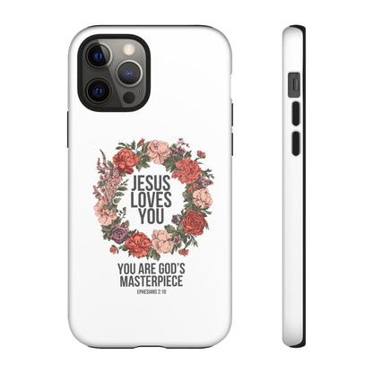 Jesus Loves You (Floral Wreath) Phone Case