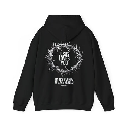Jesus Loves You (Crown Of Thorns) Heavy Hoodie