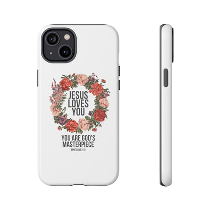 Jesus Loves You (Floral Wreath) Phone Case