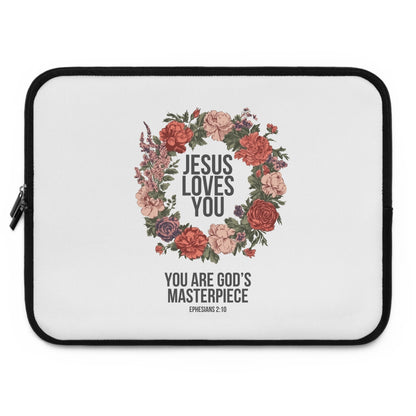 Jesus Loves You (Floral Wreath) Laptop Sleeve