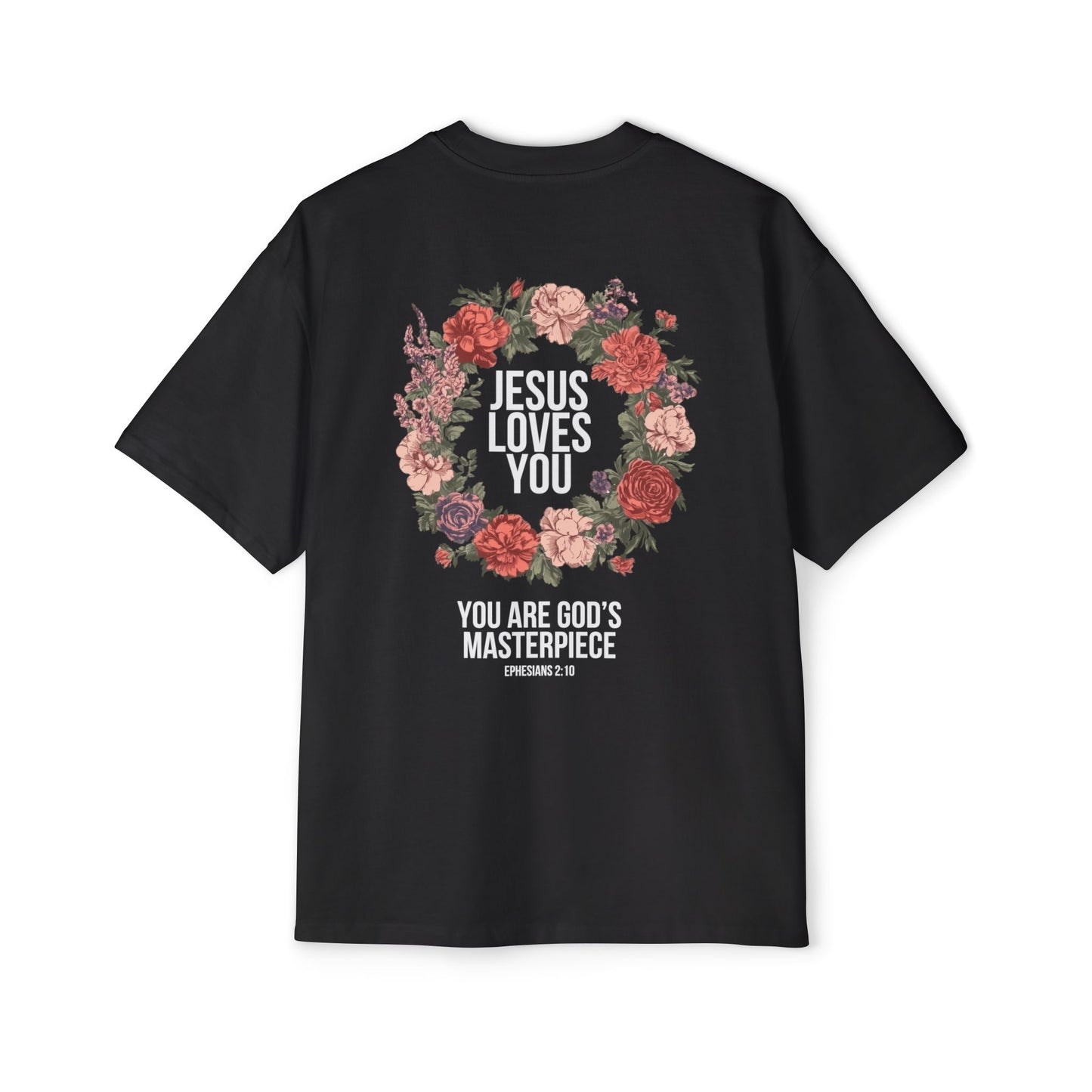 Jesus Loves You (Floral Wreath) Oversized Tee