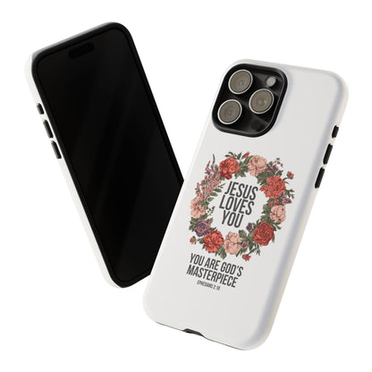 Jesus Loves You (Floral Wreath) Phone Case