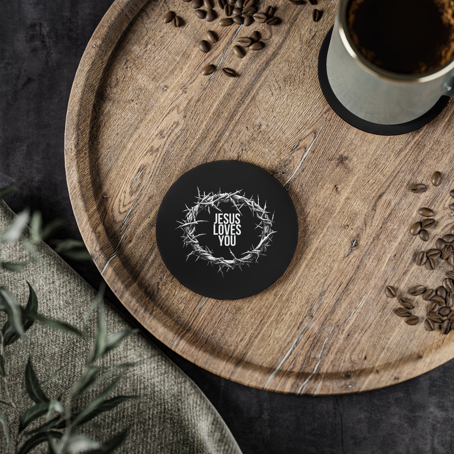 Jesus Loves You (Crown Of Thorns) Coaster