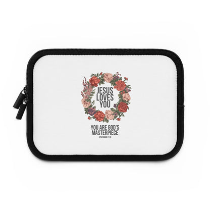 Jesus Loves You (Floral Wreath) Laptop Sleeve