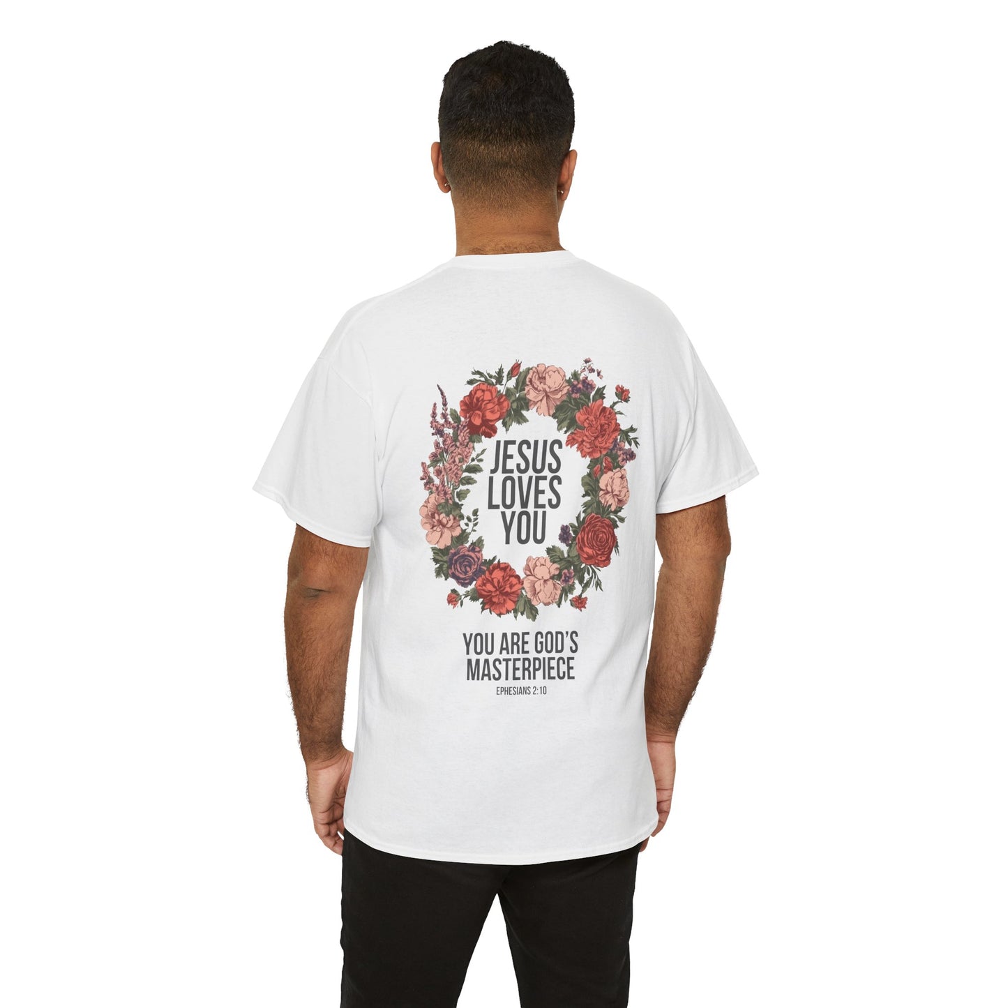 Jesus Loves You (Floral Wreath) Heavy Tee
