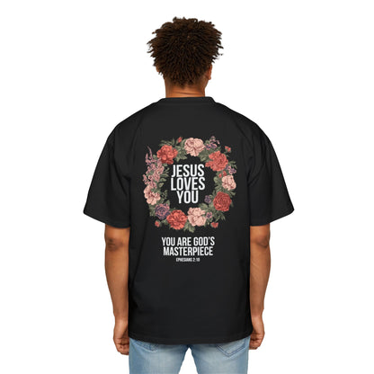 Jesus Loves You (Floral Wreath) Oversized Tee
