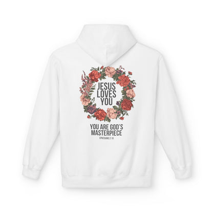 Jesus Loves You (Floral Wreath) Softstyle Hoodie