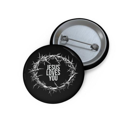 Jesus Loves You (Crown Of Thorns) Pin Button