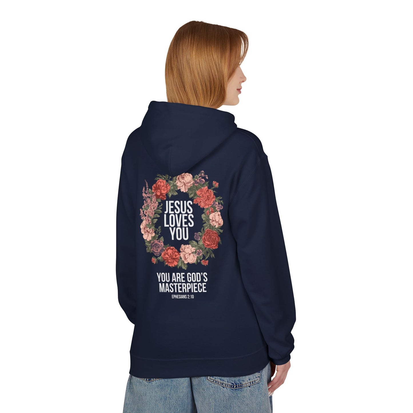 Jesus Loves You (Floral Wreath) Softstyle Hoodie