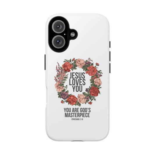 Jesus Loves You (Floral Wreath) Phone Case