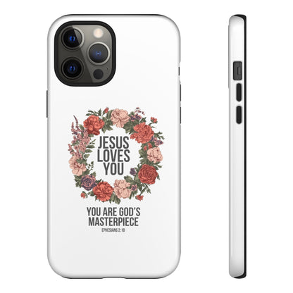 Jesus Loves You (Floral Wreath) Phone Case