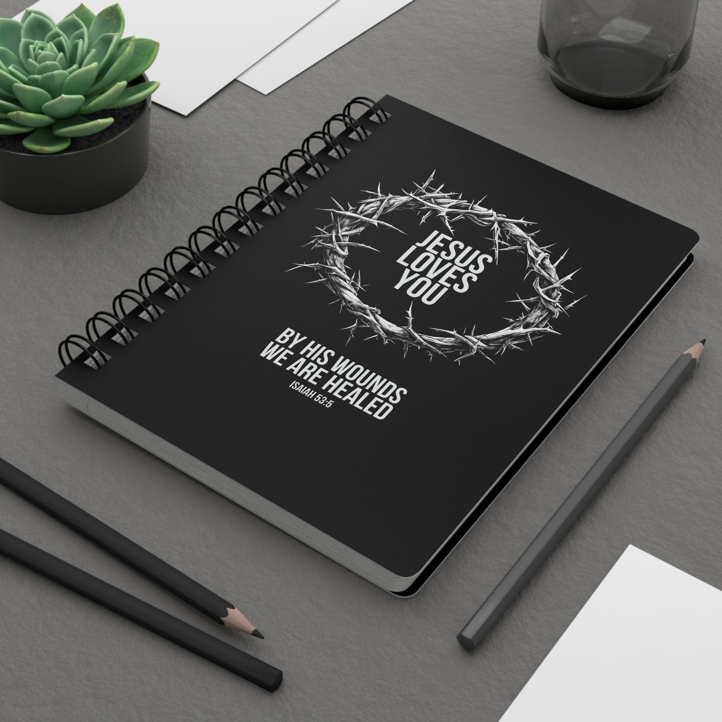 Jesus Loves You (Crown Of Thorns) Spiral Bound Journal