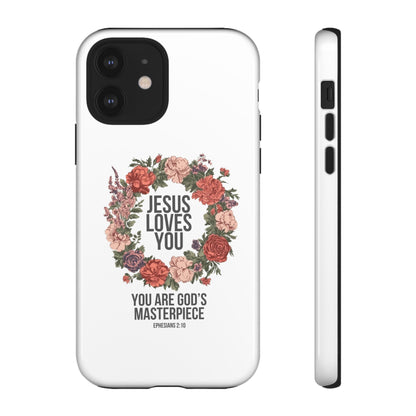 Jesus Loves You (Floral Wreath) Phone Case