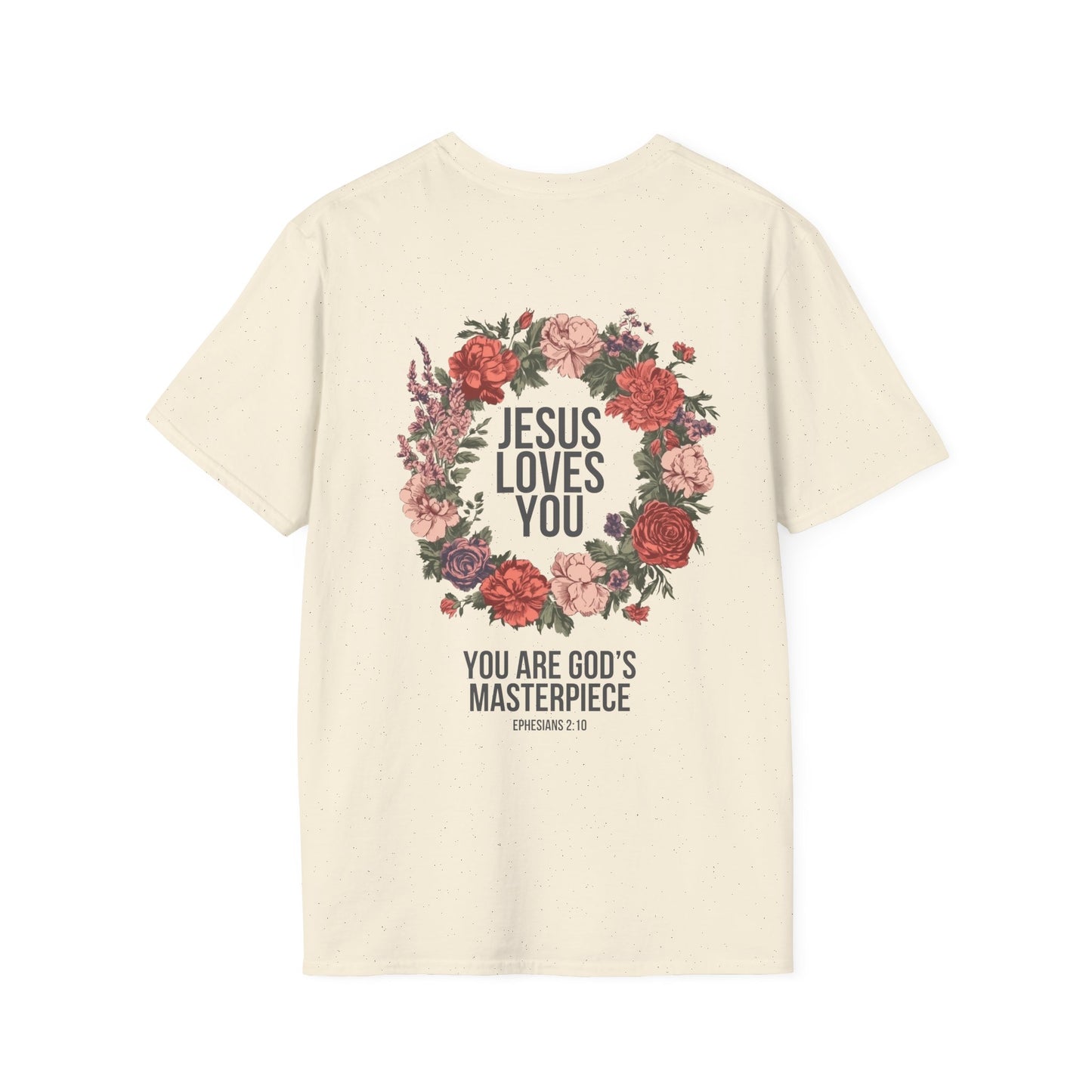Jesus Loves You (Floral Wreath) Softstyle Tee