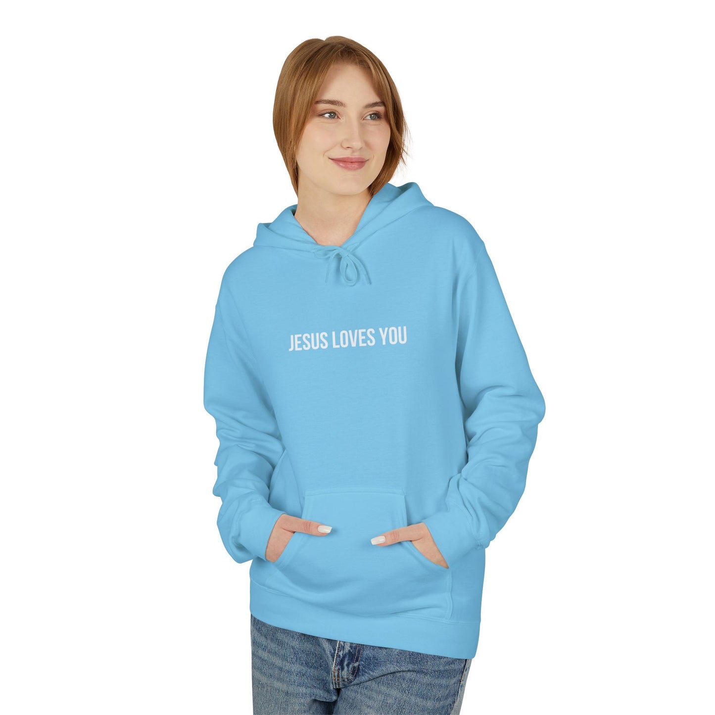 Jesus Loves You (Floral Wreath) Softstyle Hoodie