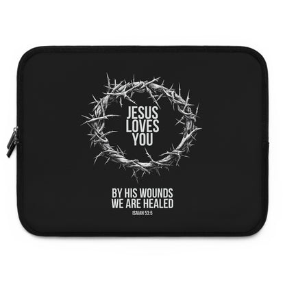 Jesus Loves You (Crown Of Thorns) Laptop Sleeve