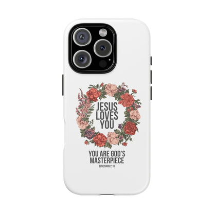 Jesus Loves You (Floral Wreath) Phone Case
