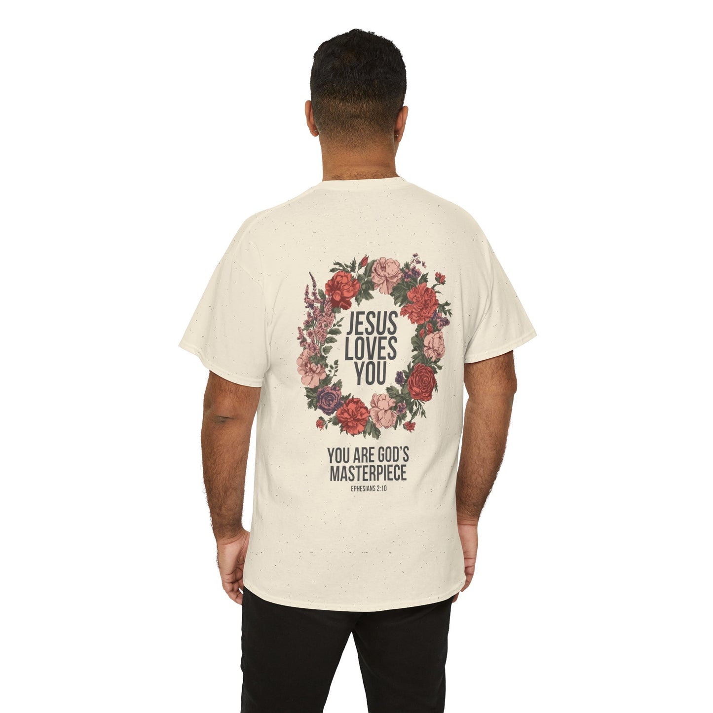 Jesus Loves You (Floral Wreath) Heavy Tee