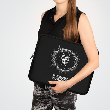Jesus Loves You (Crown Of Thorns) Laptop Sleeve