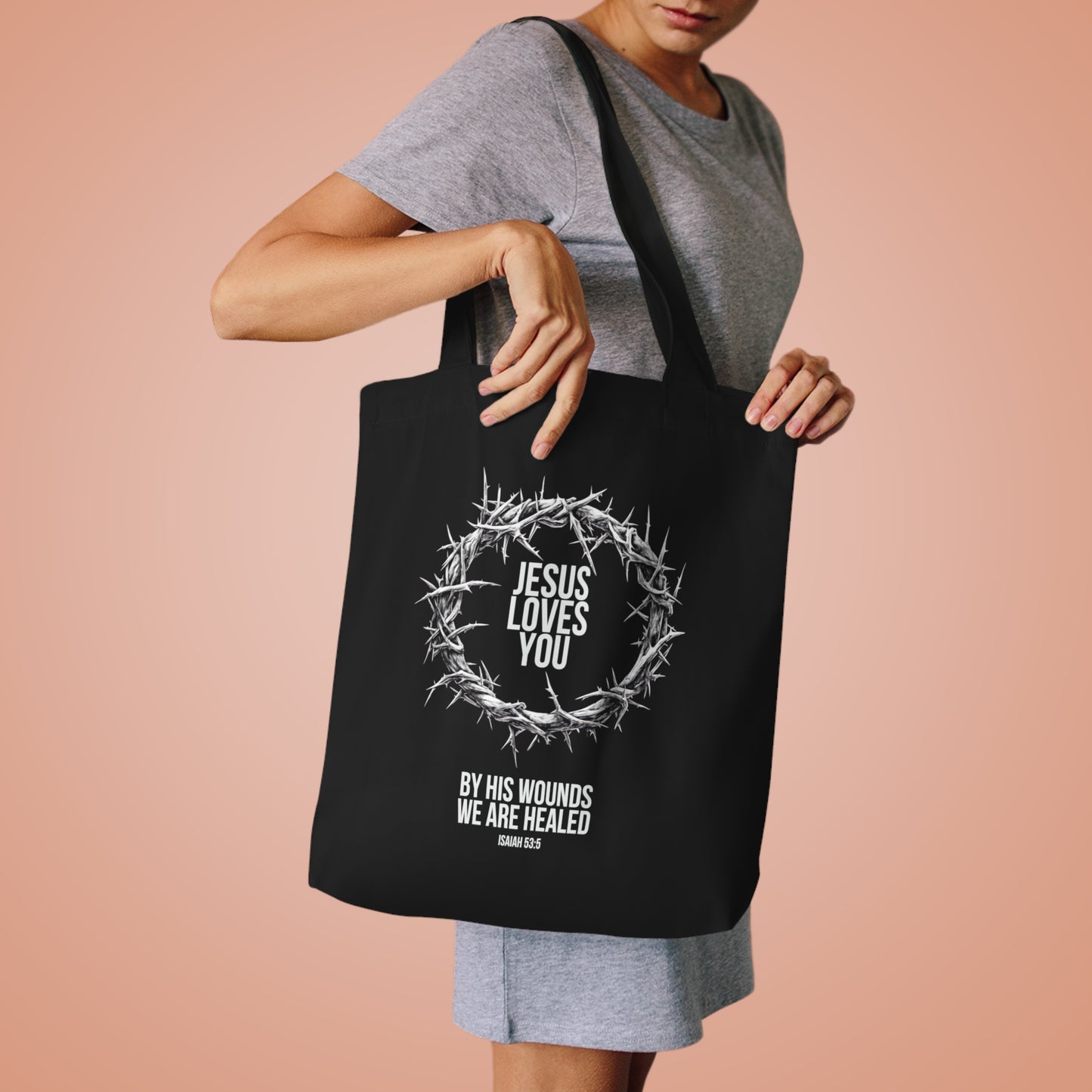 Jesus Loves You (Crown Of Thorns) Tote Bag