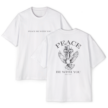 Peace Be With You Oversized Tee