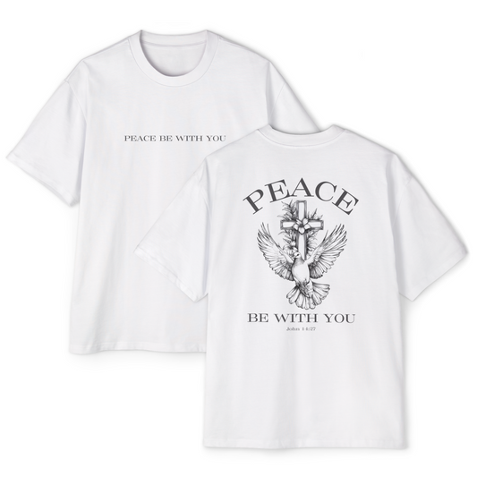 Peace Be With You Oversized Tee