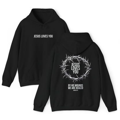 Jesus Loves You (Crown Of Thorns) Heavy Hoodie
