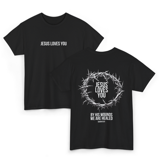 Jesus Loves You (Crown Of Thorns) Heavy Tee