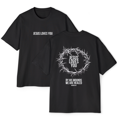 Jesus Loves You (Crown Of Thorns) Oversized Tee