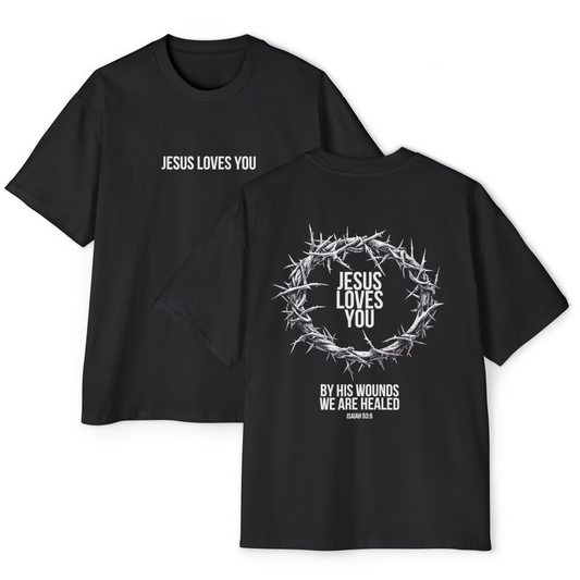 Jesus Loves You (Crown Of Thorns) Oversized Tee