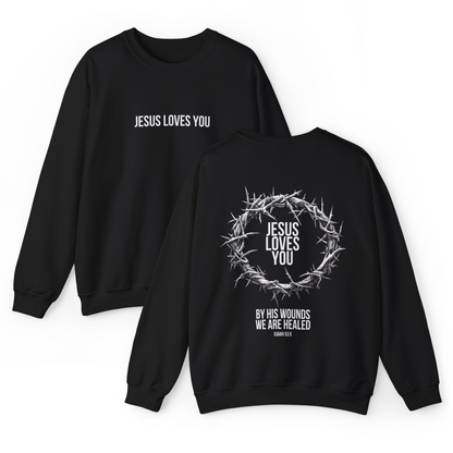 Jesus Loves You (Crown Of Thorns) Crewneck Sweatshirt