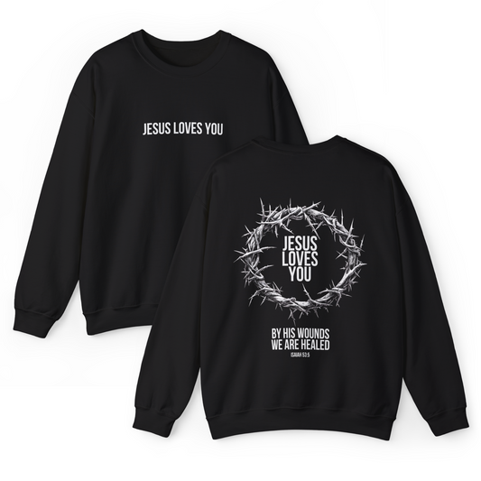 Jesus Loves You (Crown Of Thorns) Crewneck Sweatshirt